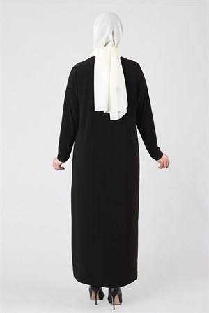 Büyük Beden Tesettür Elbise 7505 Siyah
