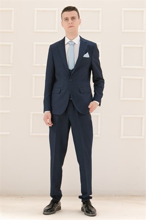 Pants - Vest - Jacket - 3 Piece Suit - Lined - Dark Navy Blue -  MDV100MDV100-LACİVERTModaviki