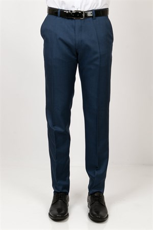 Men's Skinny Leg Fabric Trousers Navy Blue MDV203