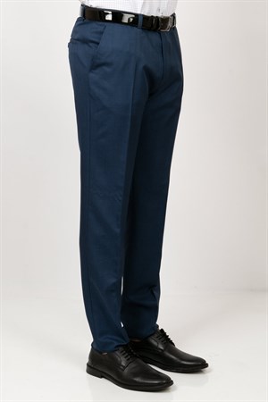 Men's Skinny Leg Fabric Trousers Navy Blue MDV203